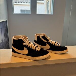Nike Black and White High-Top Blazer Sneakers